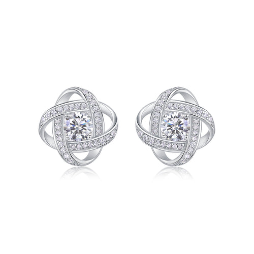 0.5 Carat Moissanite Stud Earrings - S925 Sterling Silver Platinum-Plated (Pair)
