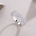 Multi-Row Moissanite Eternity Ring in S925 Sterling Silver