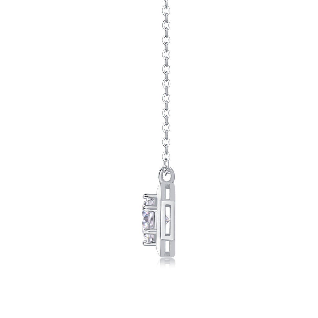 1 Carat Moissanite Necklace - S925 Sterling Silver with Chain