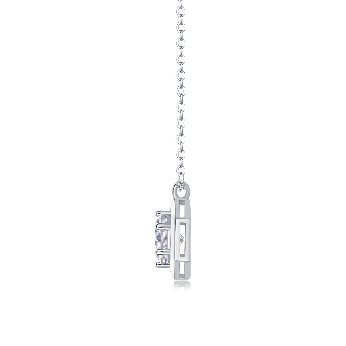 1 Carat Moissanite Necklace - S925 Sterling Silver with Chain