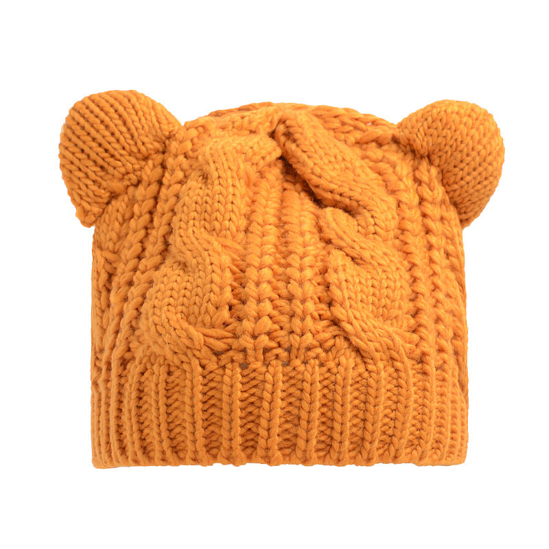 Handmade 3D Cute Knitted Cat Ear Beanie - Various Colors