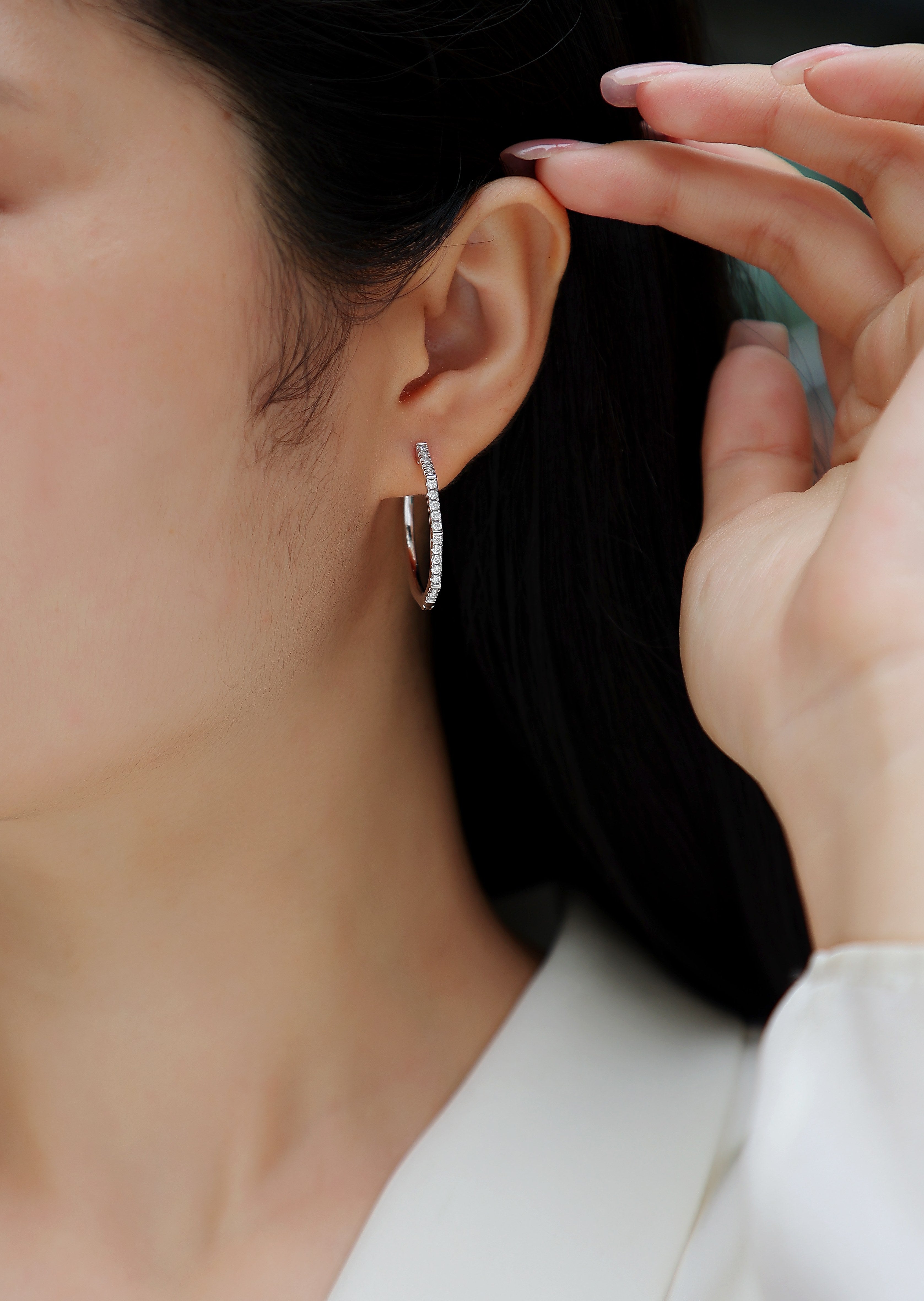 Moissanite Star Stud Earrings in S925 Sterling Silver