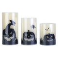 3-Pack Halloween Flameless LED Candles with Timer - Battery Operated