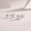 Rhymes Moissanite Stud Earrings — 1ct, S925 Sterling Silver, Platinum-Plated