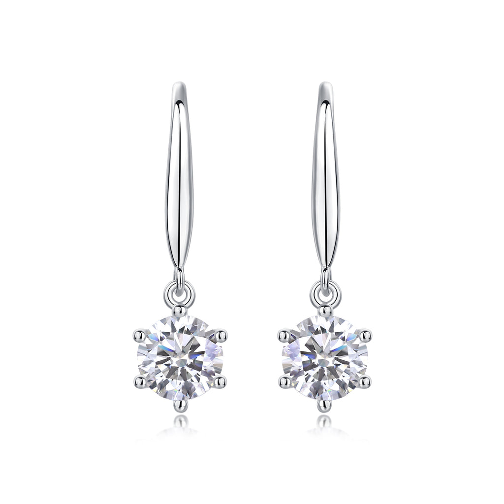 1 Carat Moissanite Earrings - S925 Sterling Silver (Pair)