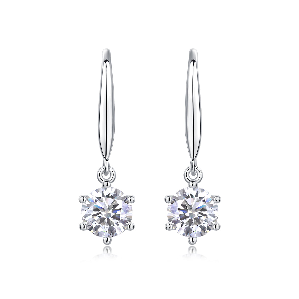 1 Carat Moissanite Earrings - S925 Sterling Silver (Pair)