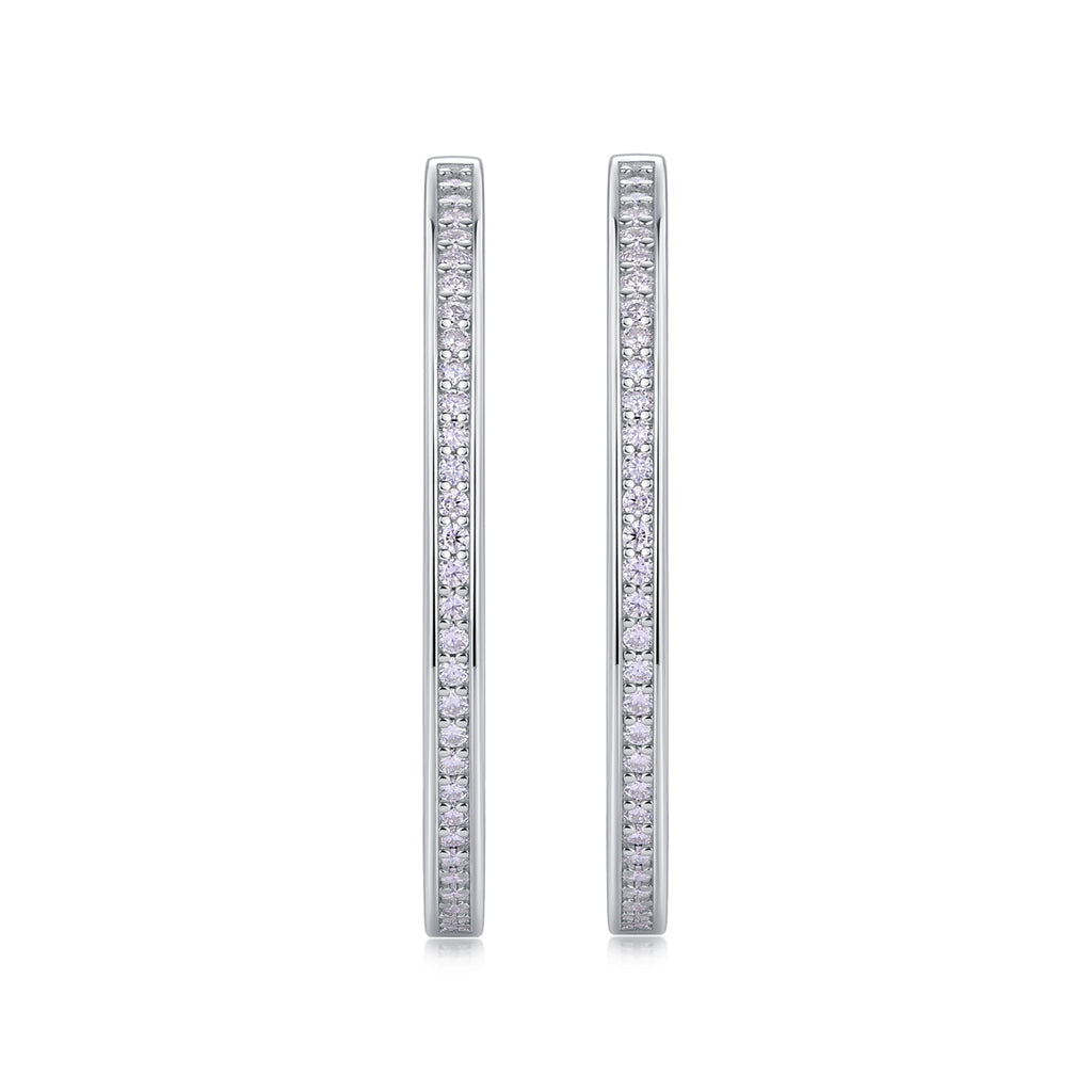 Moissanite Stud Earrings - S925 Sterling Silver Platinum-Plated (Pair)