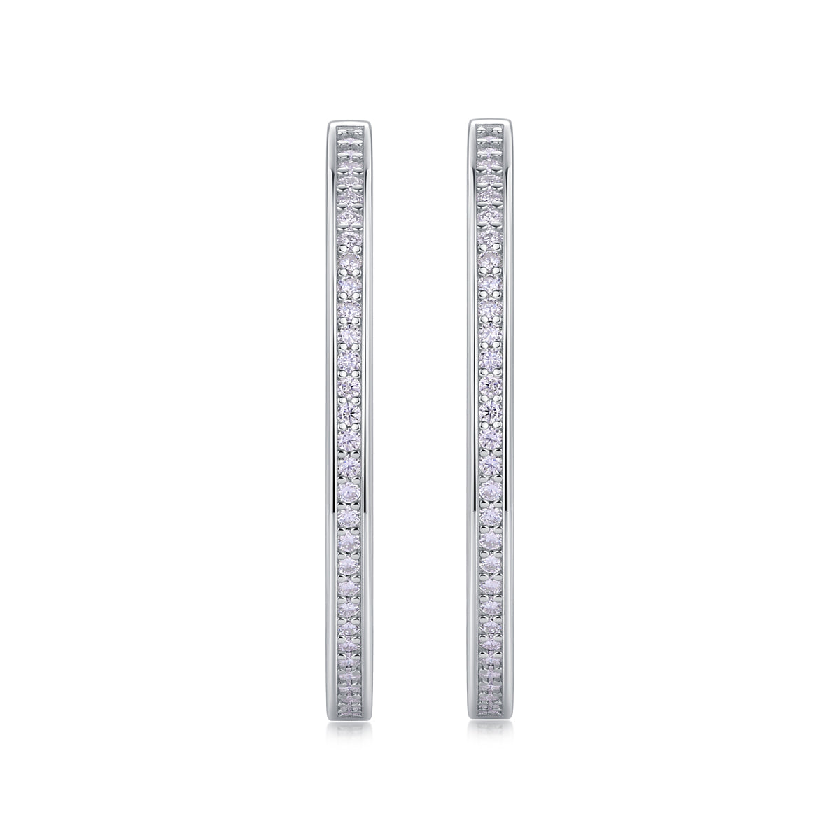 Moissanite Stud Earrings - S925 Sterling Silver Platinum-Plated (Pair)