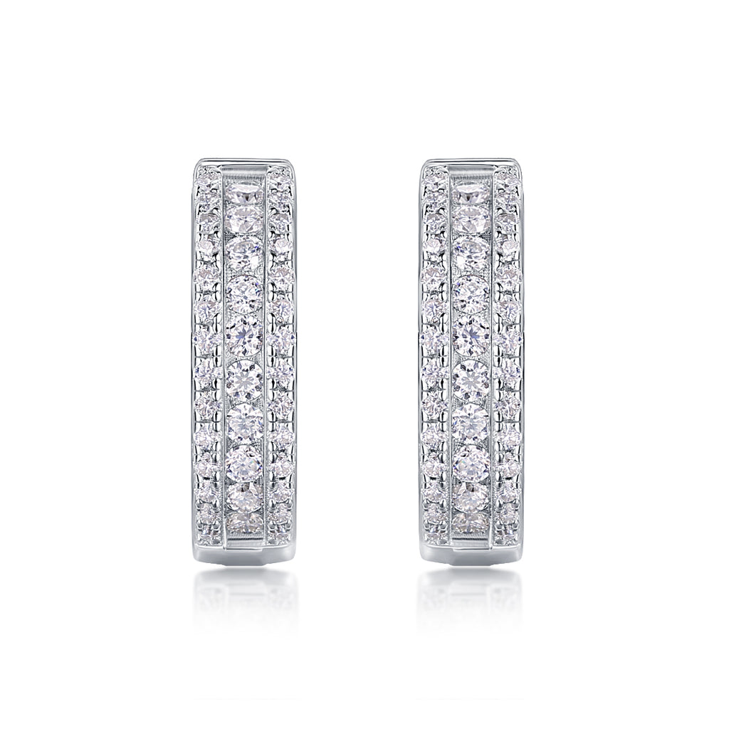 Moissanite Sterling Silver Stud Earrings