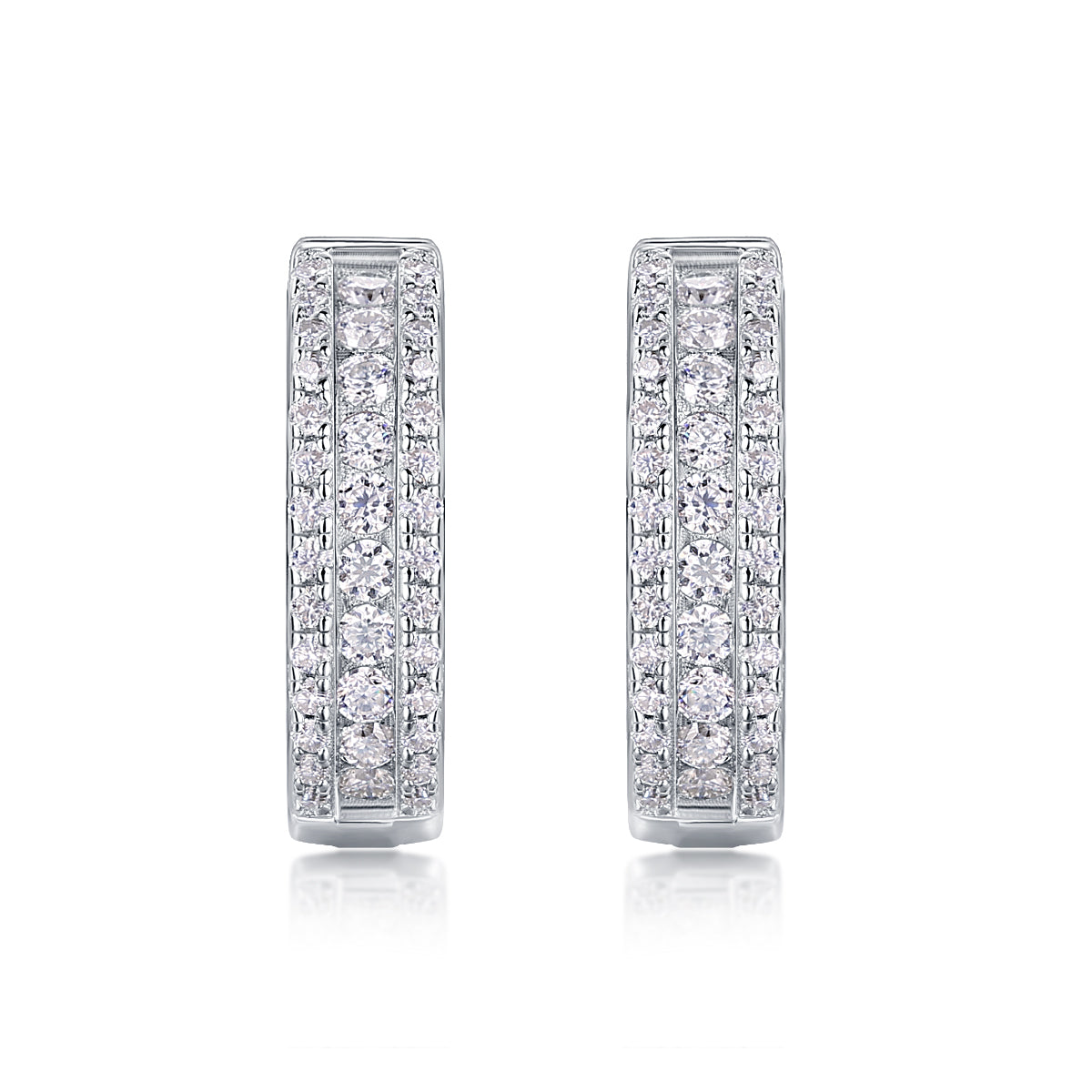 Moissanite Sterling Silver Stud Earrings