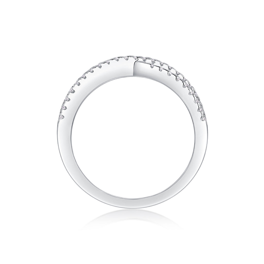 Double Band Moissanite Sterling Silver Ring