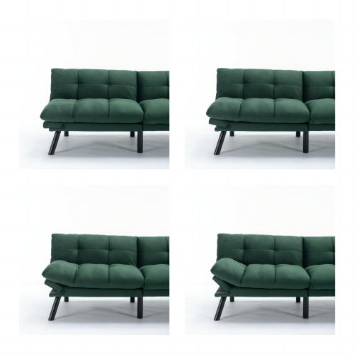Emerald Green Convertible Sofa Bed - Modern Folding Futon Couch