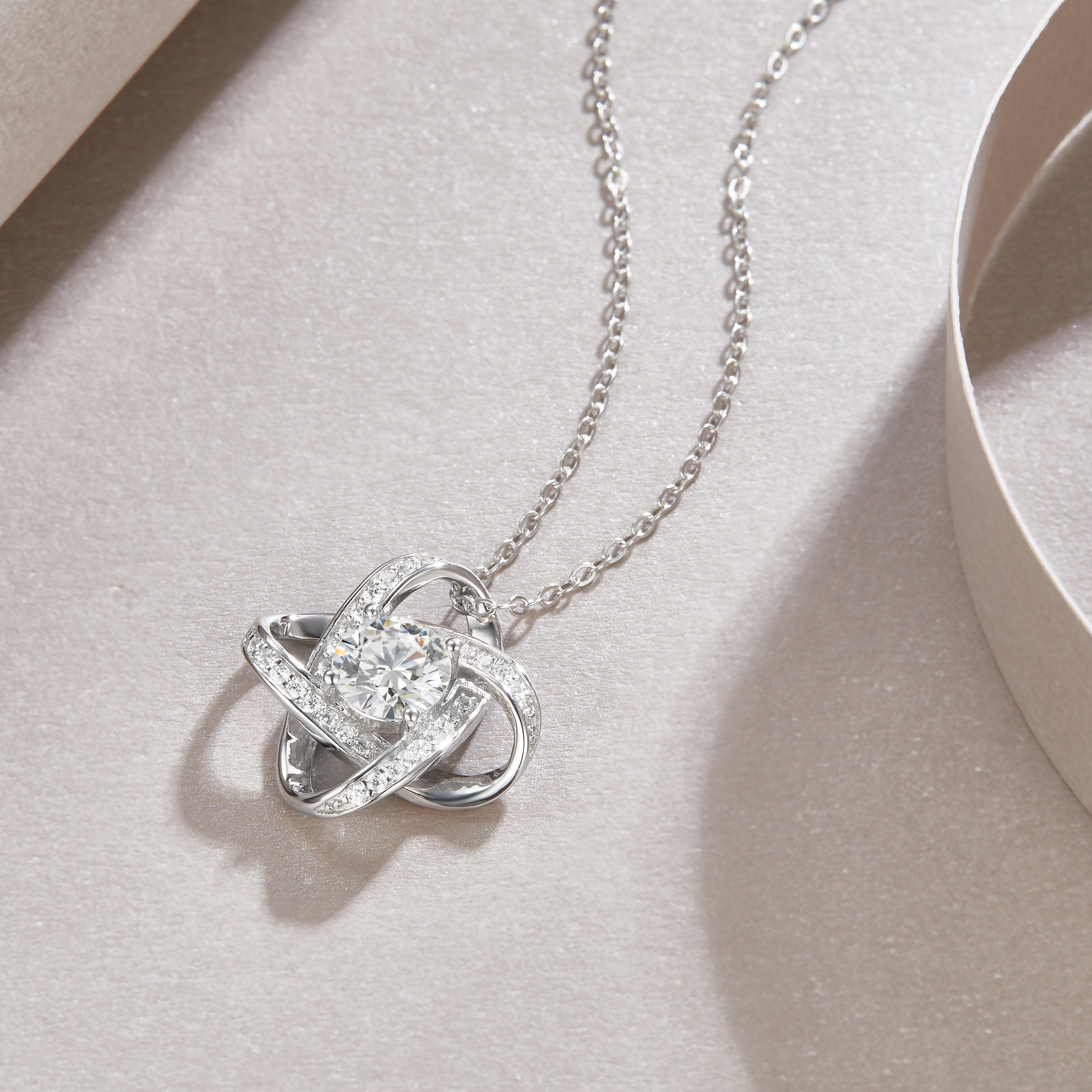 1 Carat Moissanite Pendant Necklace - S925 Sterling Silver with Platinum Plating