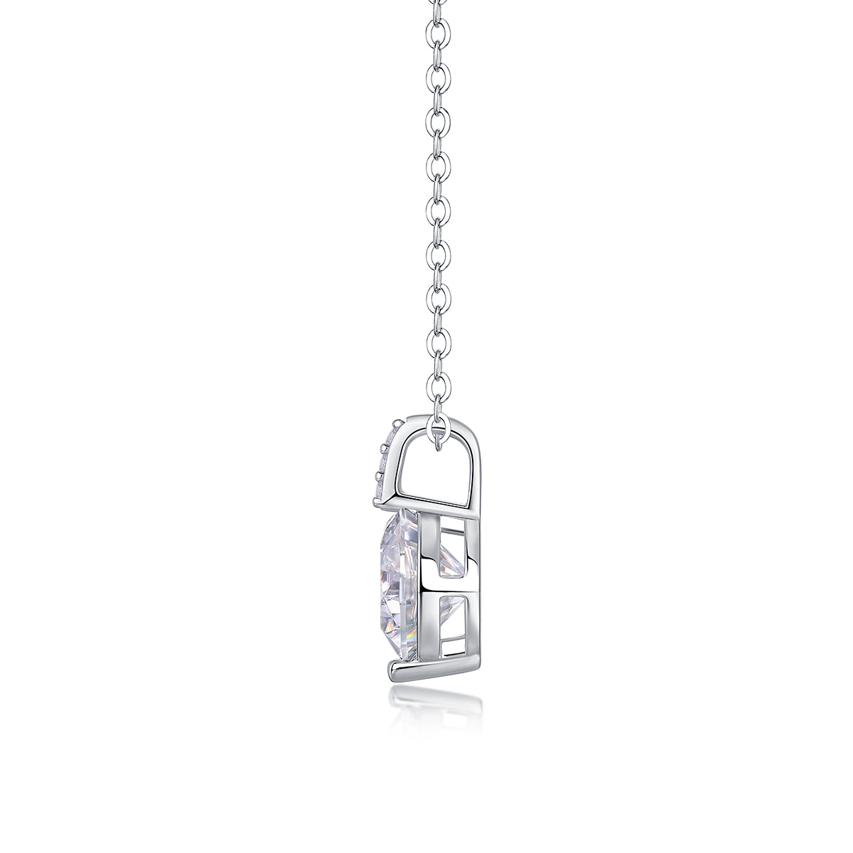 2-Carat Moissanite Necklace Pendant – S925 Sterling Silver with Platinum Plating