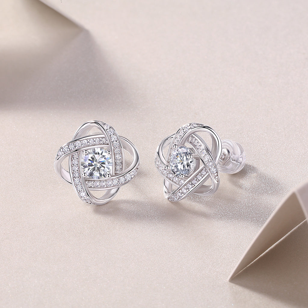 0.5 Carat Moissanite Stud Earrings - S925 Sterling Silver Platinum-Plated (Pair)
