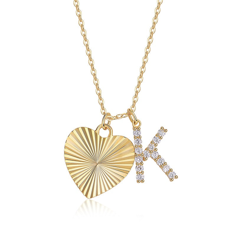 Heart Secret Moissanite Pendant Necklace – S925 Sterling Silver with Gold Plating
