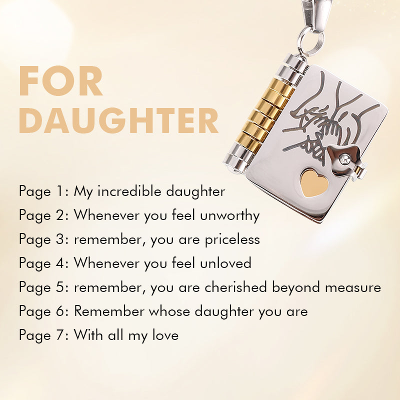 Book Locket Necklace for Daughter or Son - Stainless Steel
