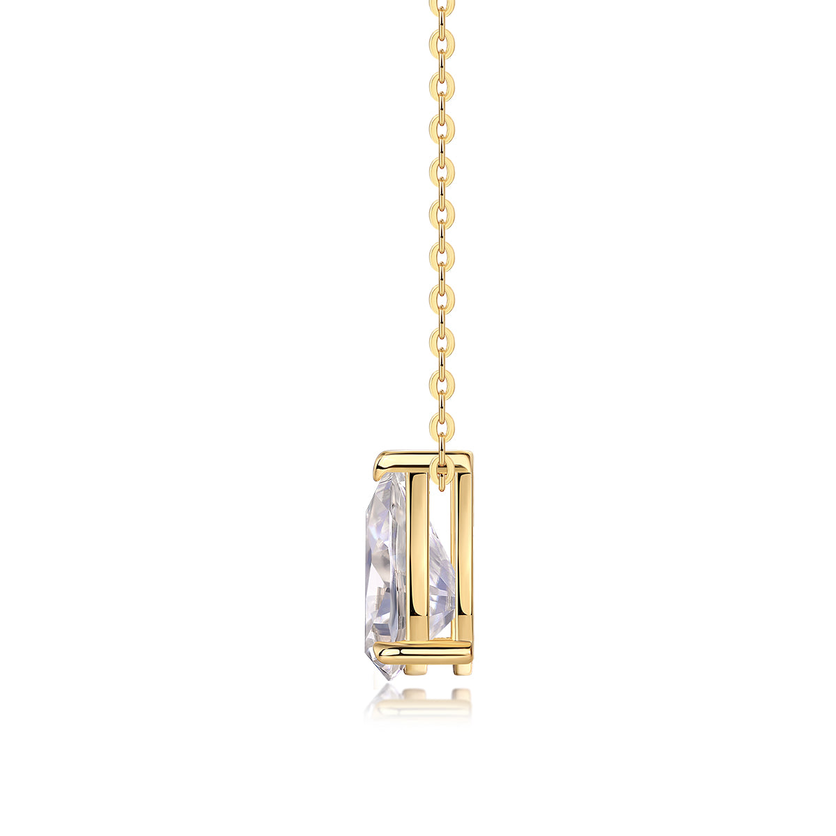 Pear-Shaped Moissanite Pendant Necklace – S925 Sterling Silver with Gold Plating