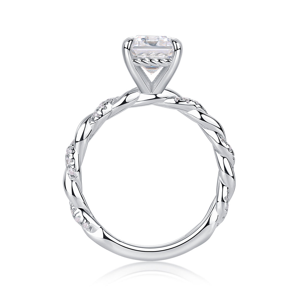 Octagonal Moissanite Ring - S925 Sterling Silver Platinum-Plated