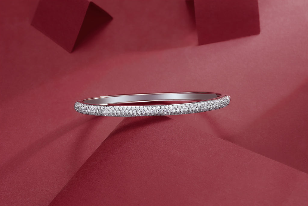 Moissanite Sterling Silver Bracelet - Luxury Tennis Style