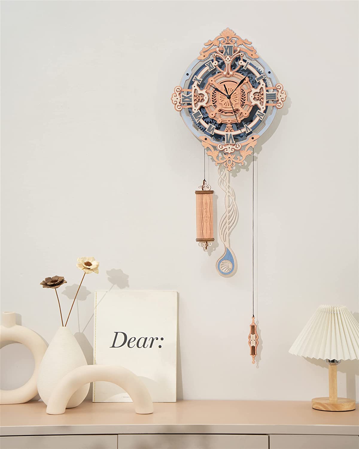 Romantic Notes Wall Clock - 3D Wooden Puzzle