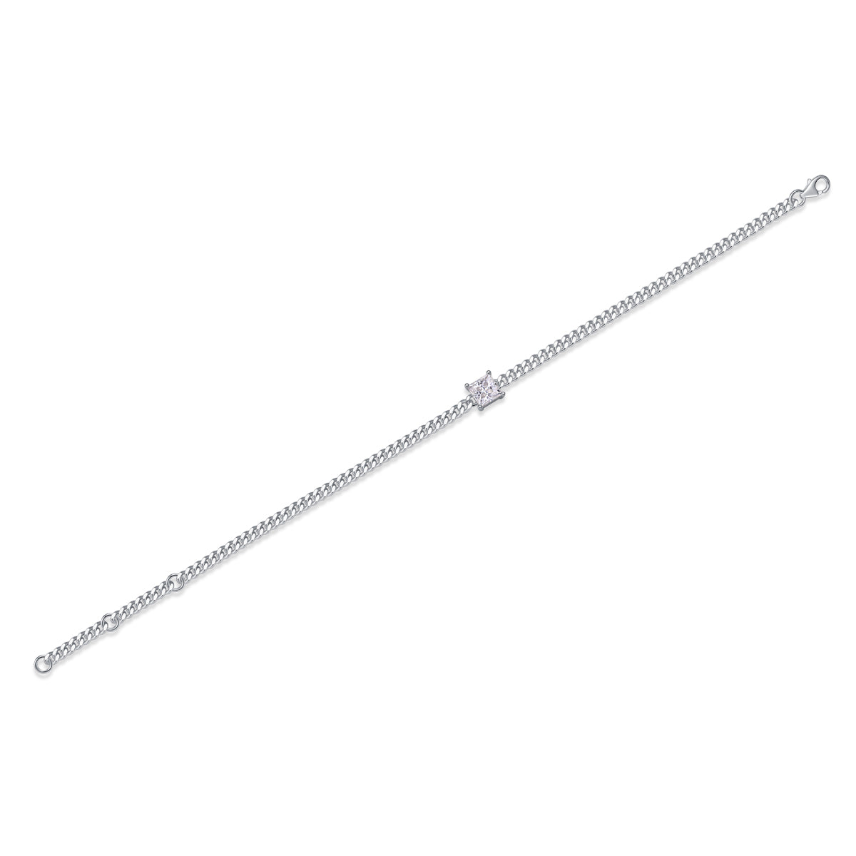 Square Moissanite Bracelet - S925 Sterling Silver