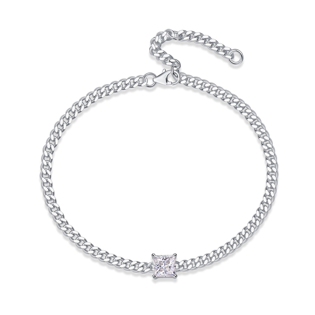 Square Moissanite Bracelet - S925 Sterling Silver