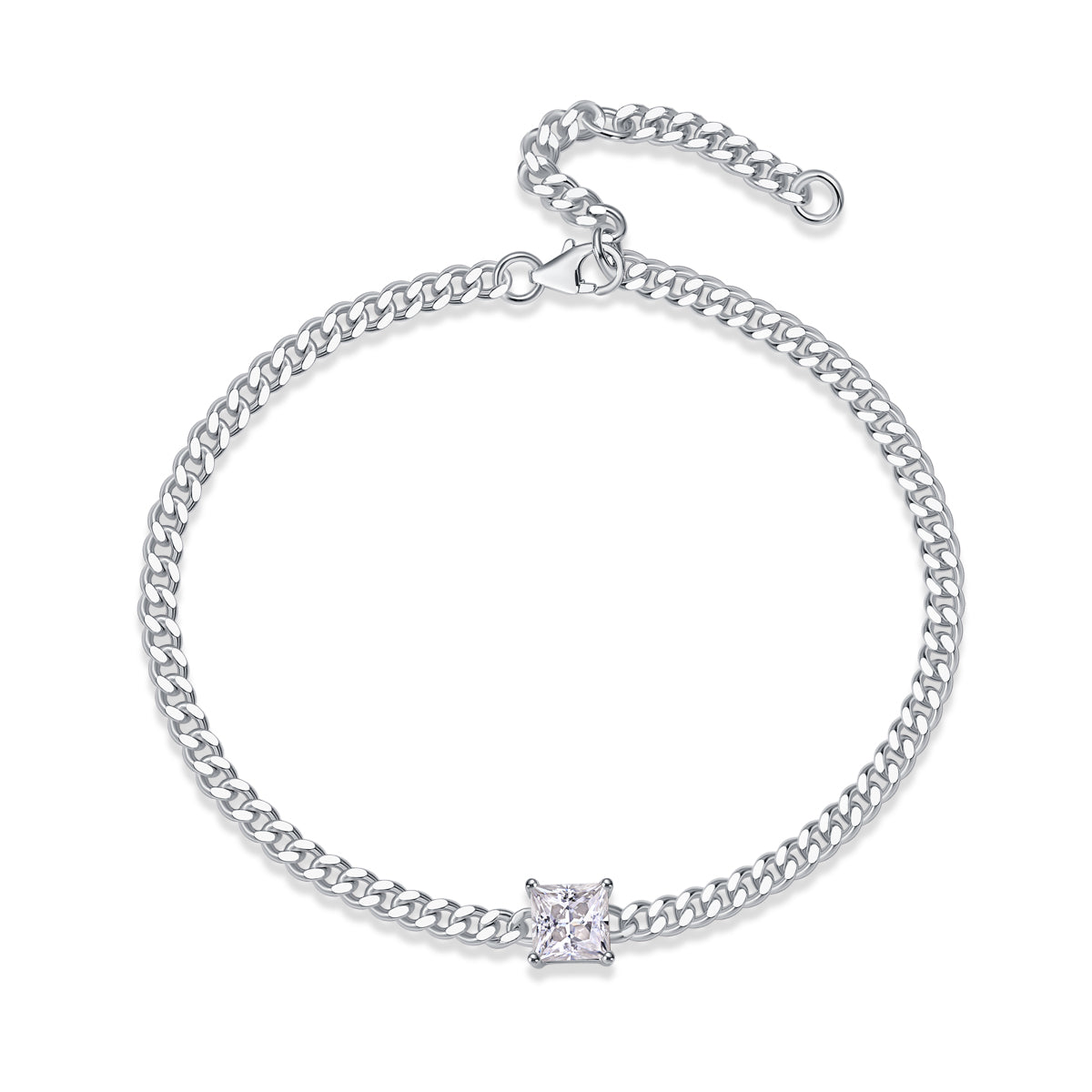 Square Moissanite Bracelet - S925 Sterling Silver