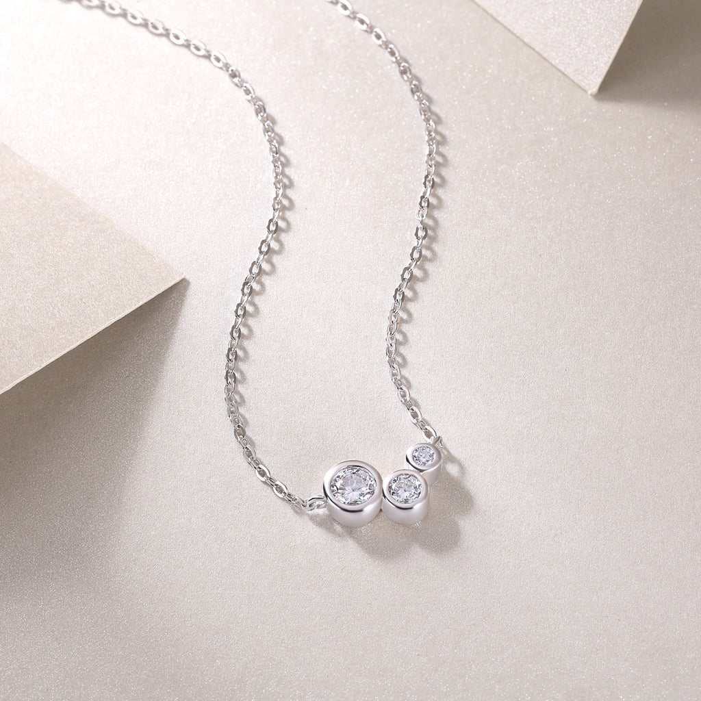 Moissanite Pendant Necklace - 925 Sterling Silver