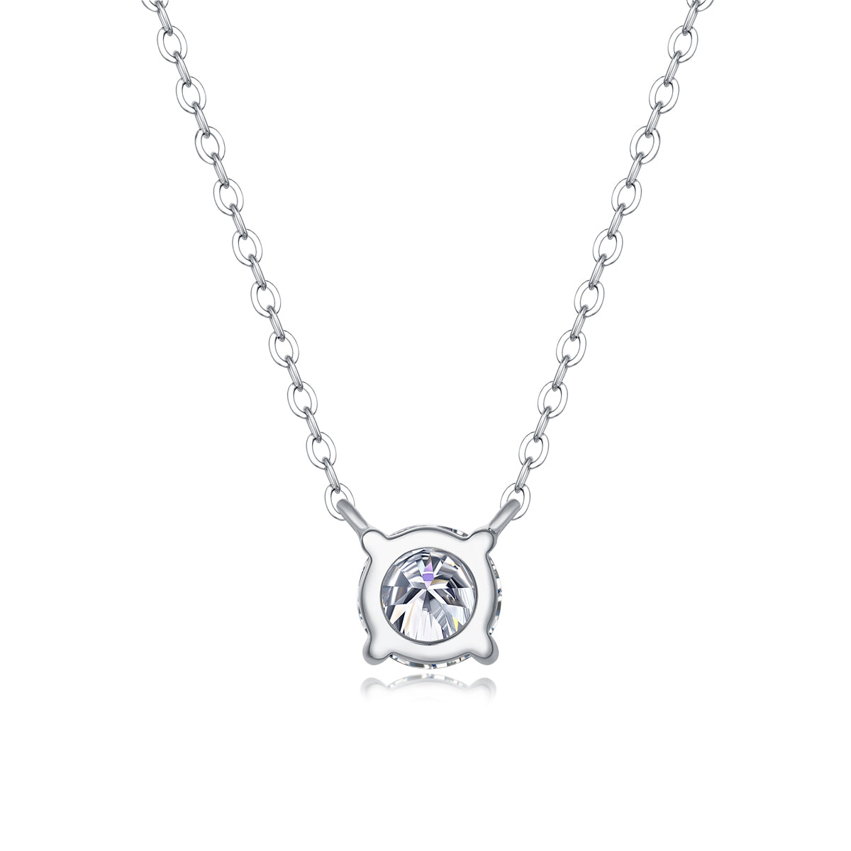 Moissanite Heart Pendant Necklace Sterling Silver