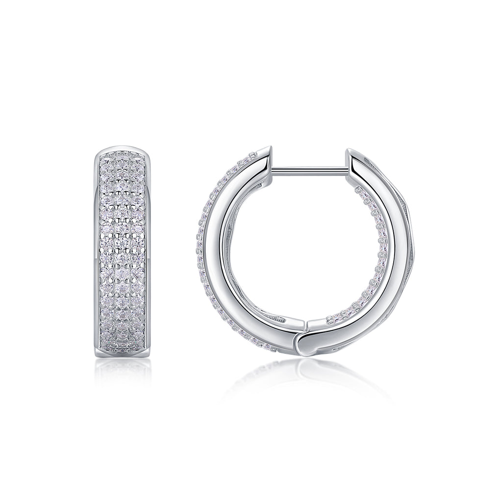 Moissanite Platinum Plated Sterling Silver Earrings