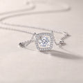 1 Carat Moissanite Necklace - S925 Sterling Silver Platinum-Plated with Chain