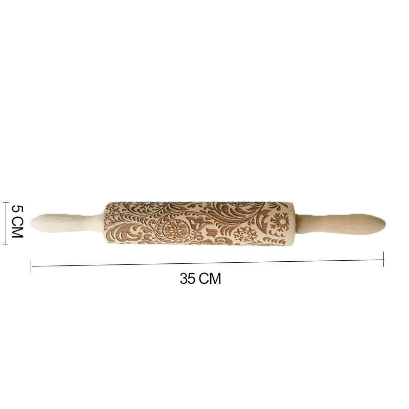 Embossed Holiday Rolling Pin - Various Designs and Sizes