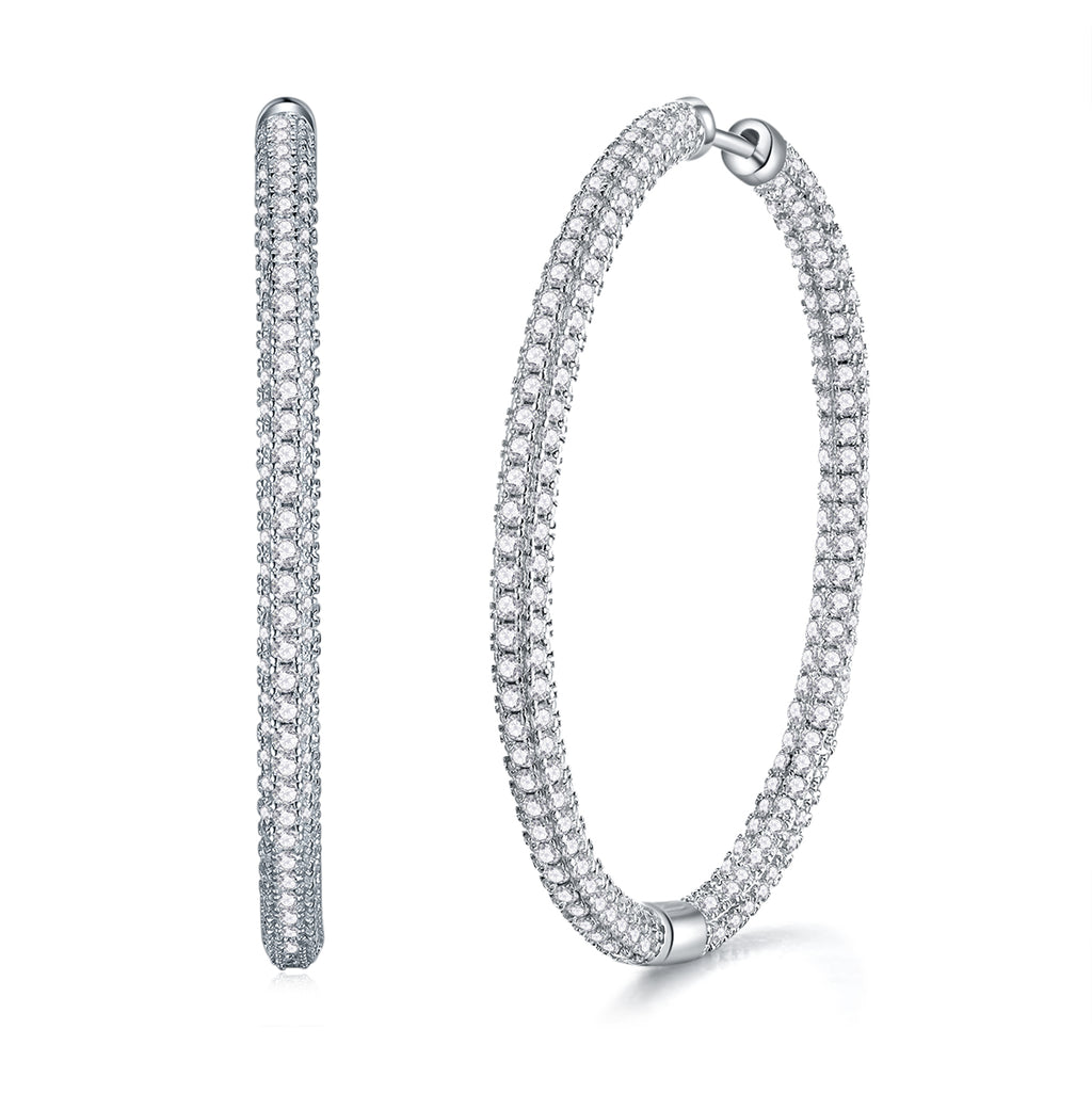 Light Coco Moissanite Drop Earrings — S925 Sterling Silver, Platinum-Plated