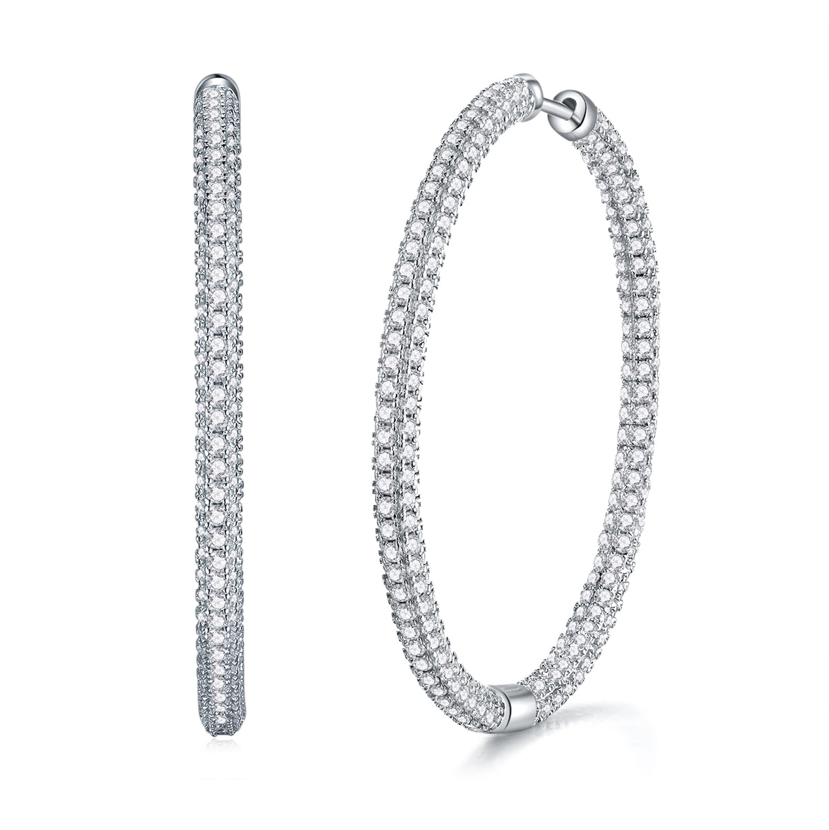 Light Coco Moissanite Drop Earrings — S925 Sterling Silver, Platinum-Plated