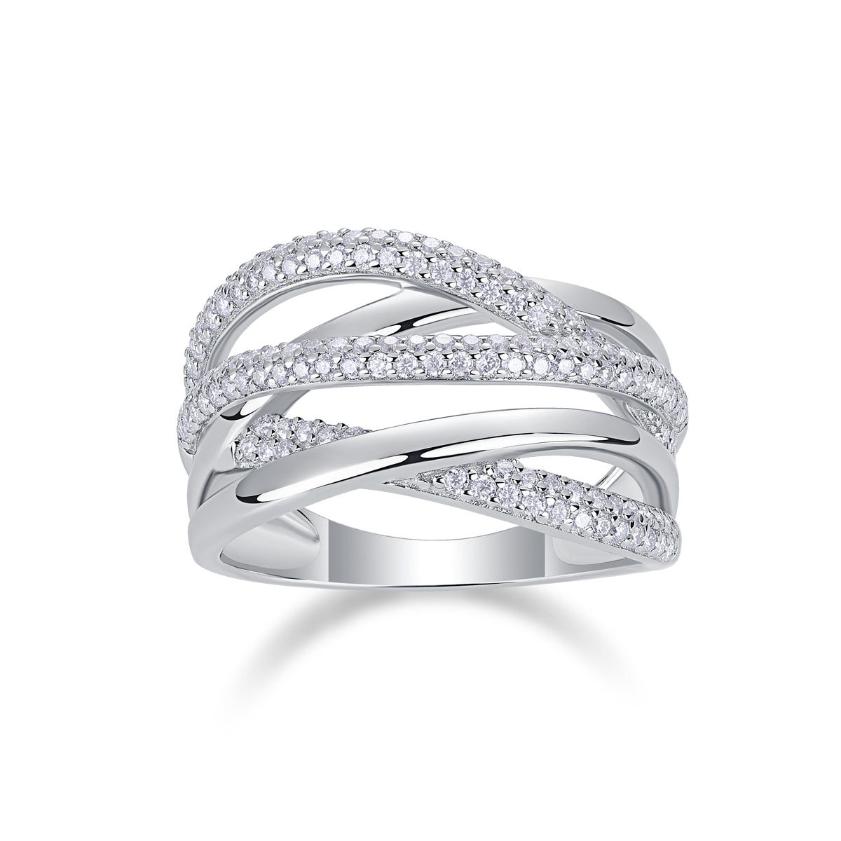 Brilliant Interweaving Moissanite Ring - S925 Sterling Silver Platinum Plated