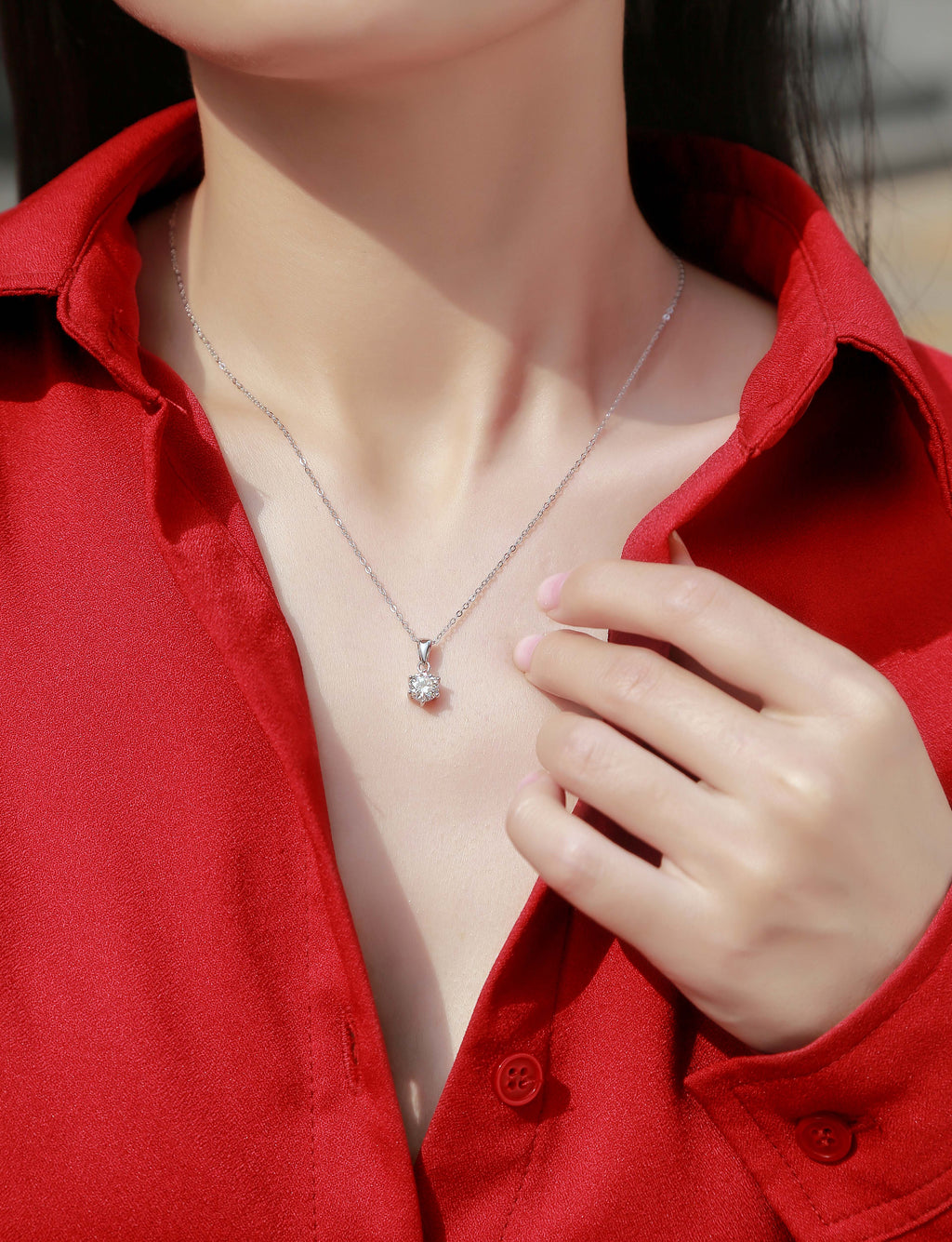Moissanite Diamond Necklace Pendant — S925 Sterling Silver, 1ct / 2ct / 3ct