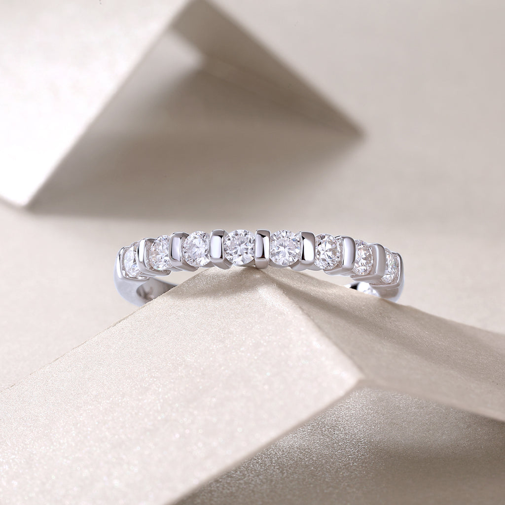 Moissanite Band Ring - S925 Sterling Silver