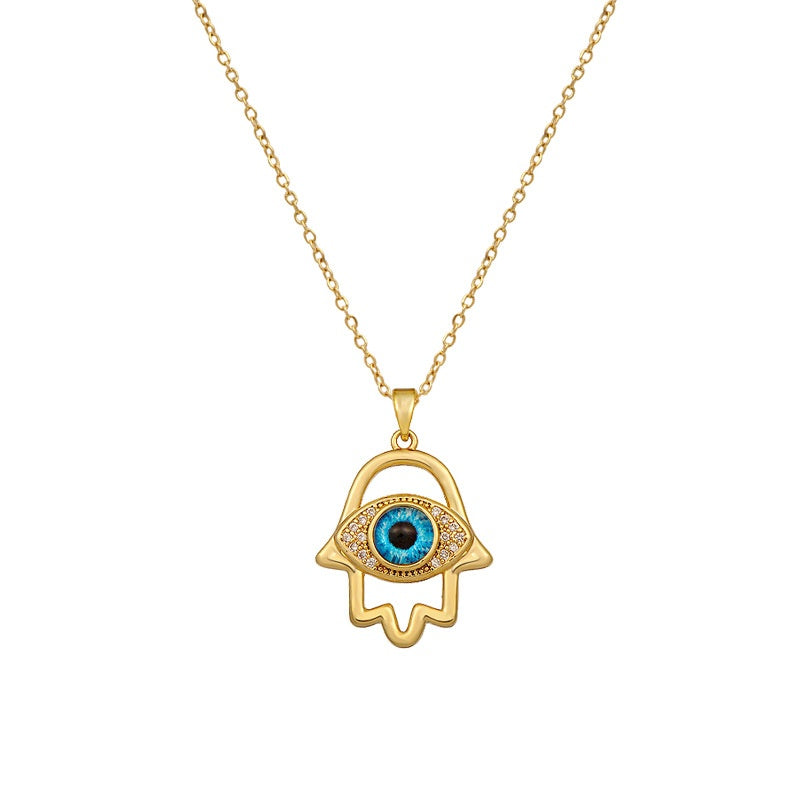 Evil Eye Hamsa Hand Protection Necklace