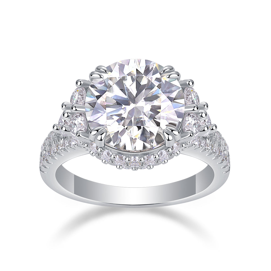 5-Carat Moissanite Bezel Ring – S925 Sterling Silver