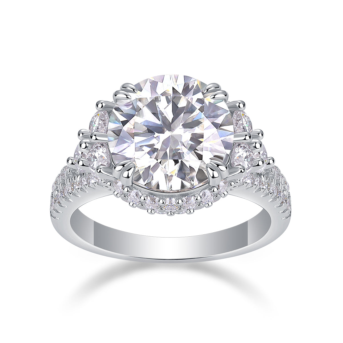 5-Carat Moissanite Bezel Ring – S925 Sterling Silver