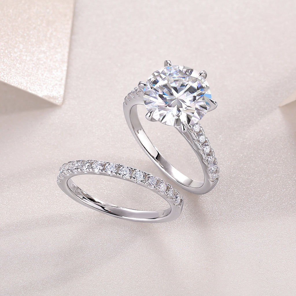 Cluster Moissanite Statement Ring in S925 Sterling Silver