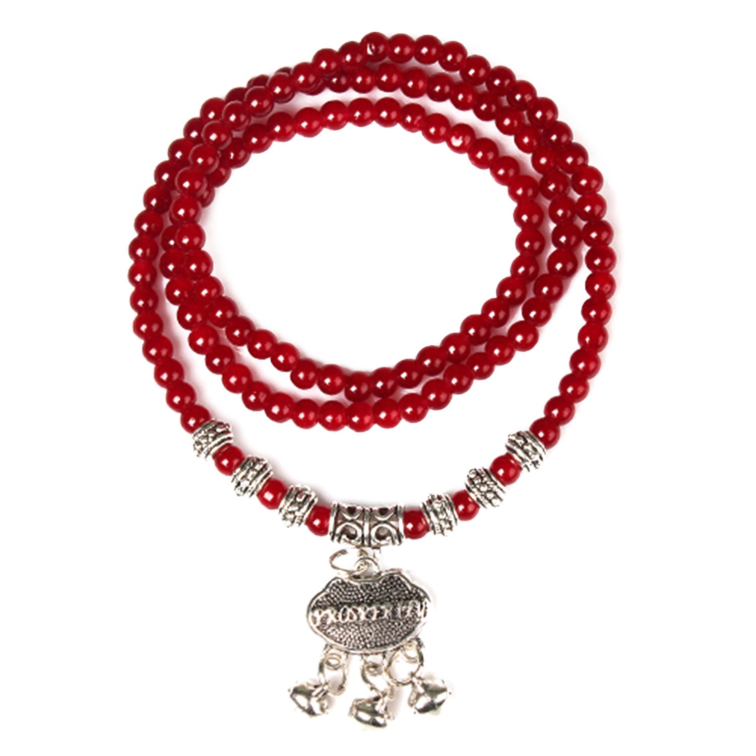 Red Agate Beaded Good Luck Bracelet