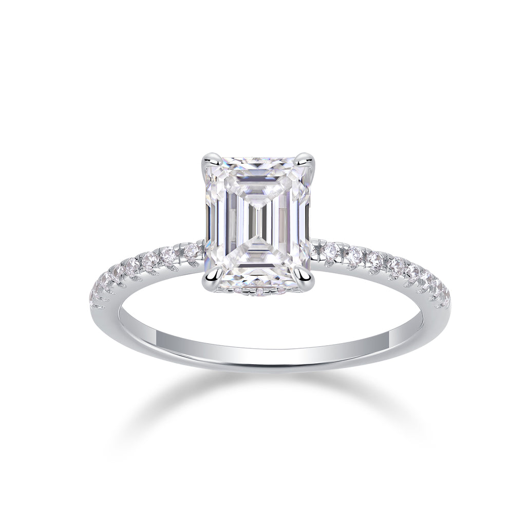 Octagonal Moissanite Ring - 925 Sterling Silver