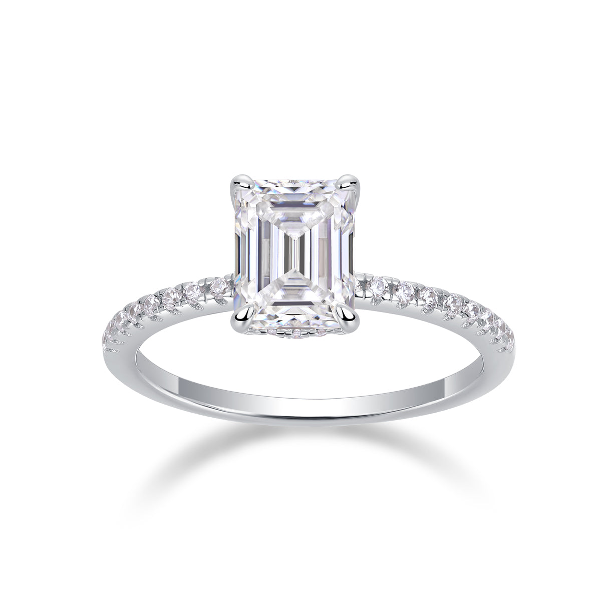 Octagonal Moissanite Ring - 925 Sterling Silver