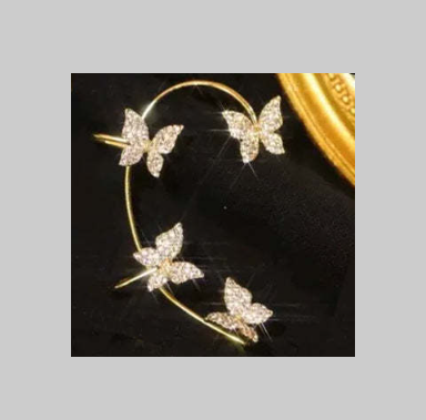 Fashion Butterfly Ear Clip and Hook Earring