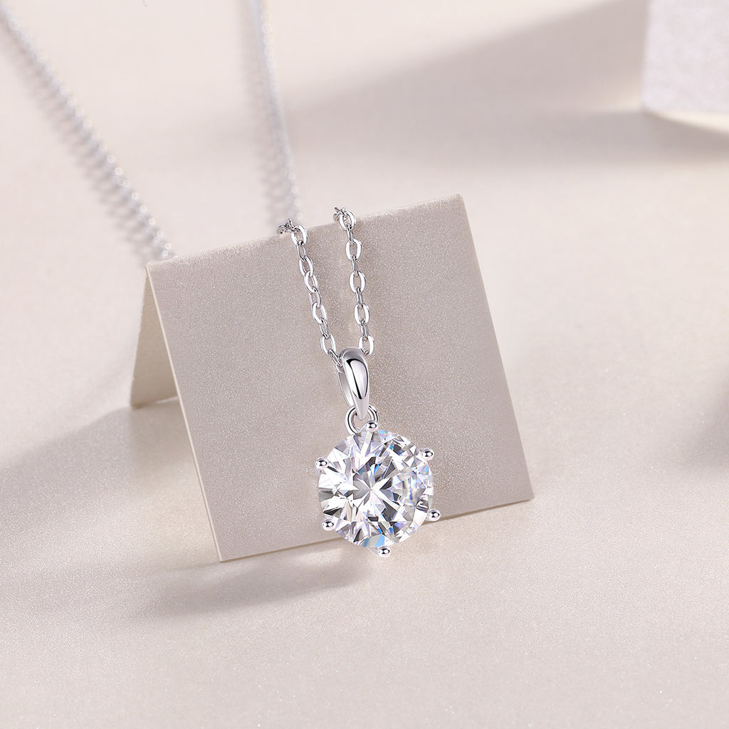 Dancing Moissanite Pendant Necklace - S925 Sterling Silver