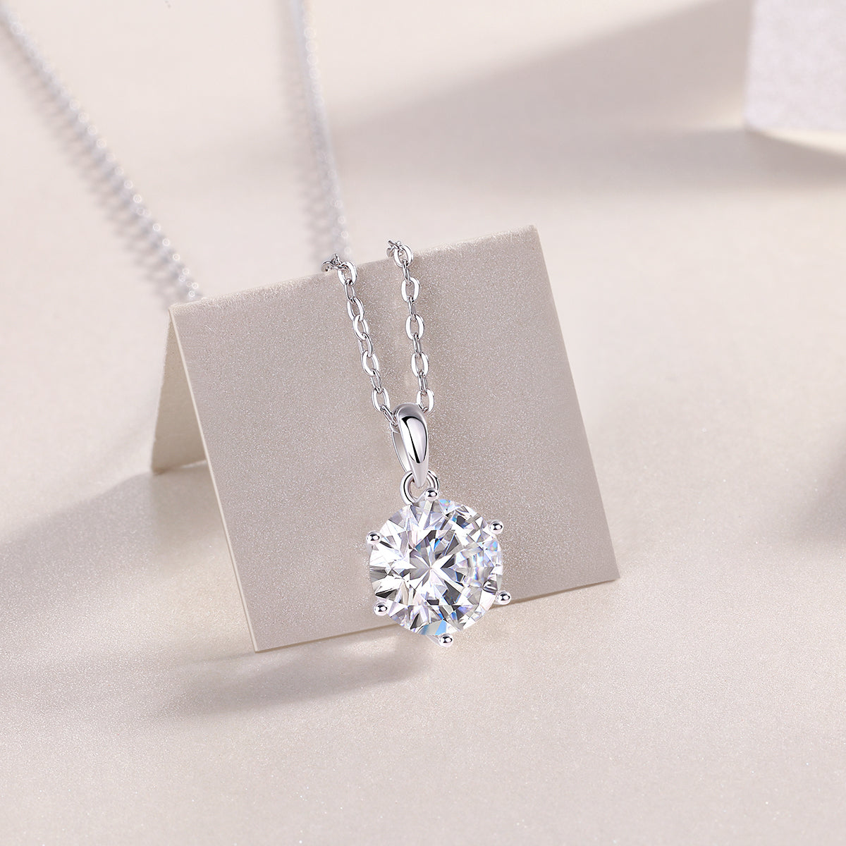 Dancing Moissanite Pendant Necklace - S925 Sterling Silver