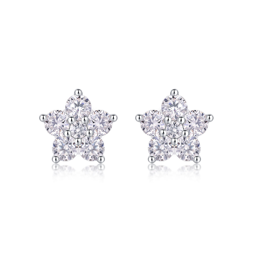 Moissanite Stud Earrings - S925 Sterling Silver Platinum-Plated (Pair)