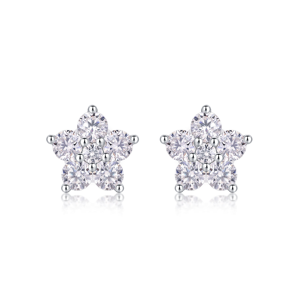 Moissanite Stud Earrings - S925 Sterling Silver Platinum-Plated (Pair)